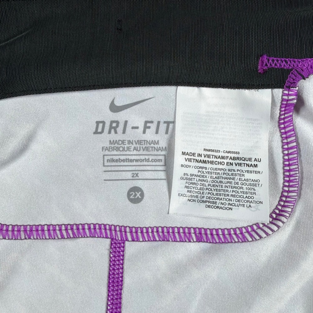 Nike Dri-FIT Pixel Capri Leggings womens 2X purple yoga gym stretch plus pants - Picture 4 of 9